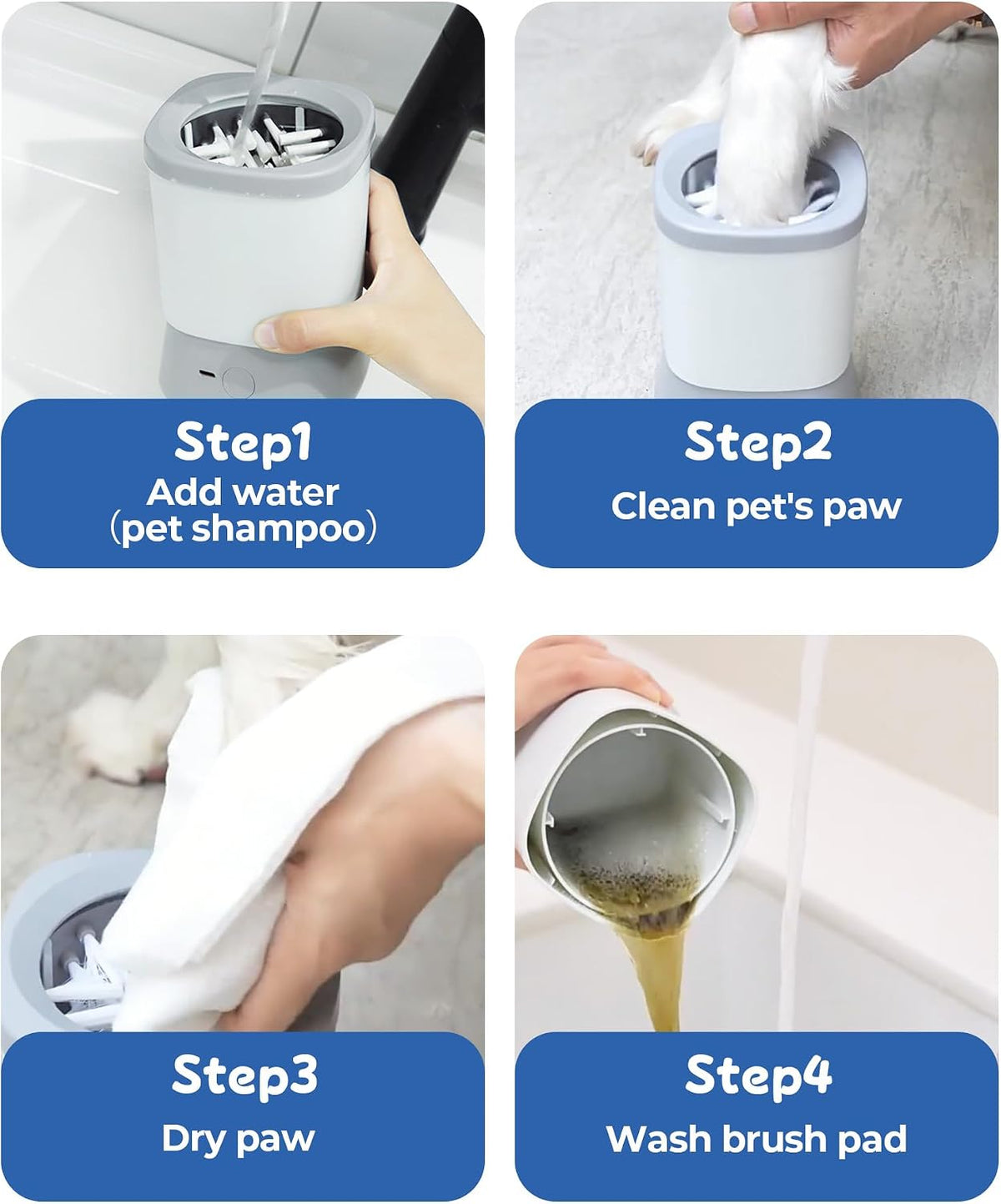 Electric Dog Paw Cleaner-  (Grey/White)